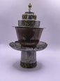 Antique silver Tibetan cup stand with cup