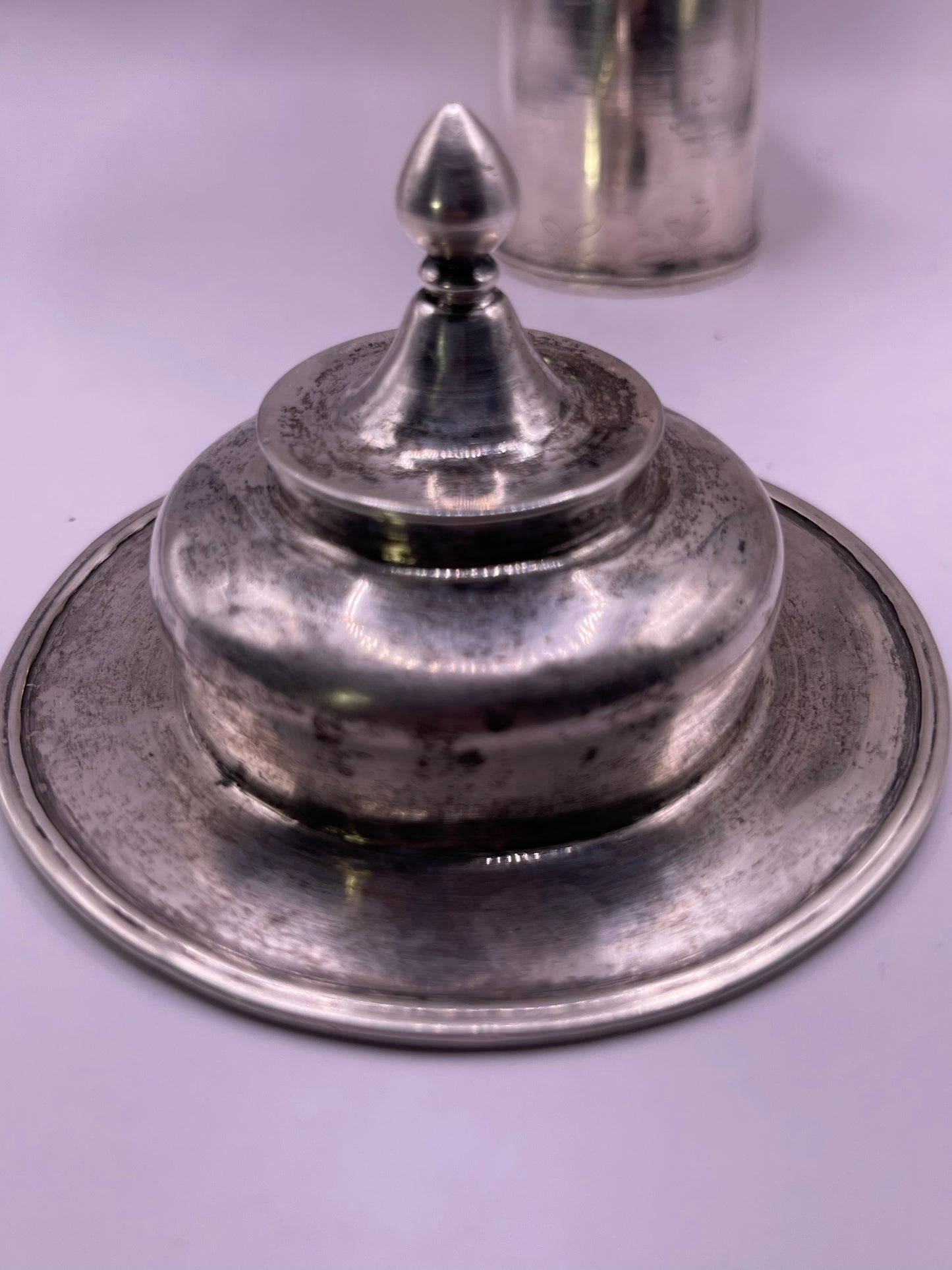 Antique silver Tibetan cup stand