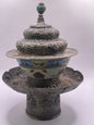 Antique silver Tibetan cup stand