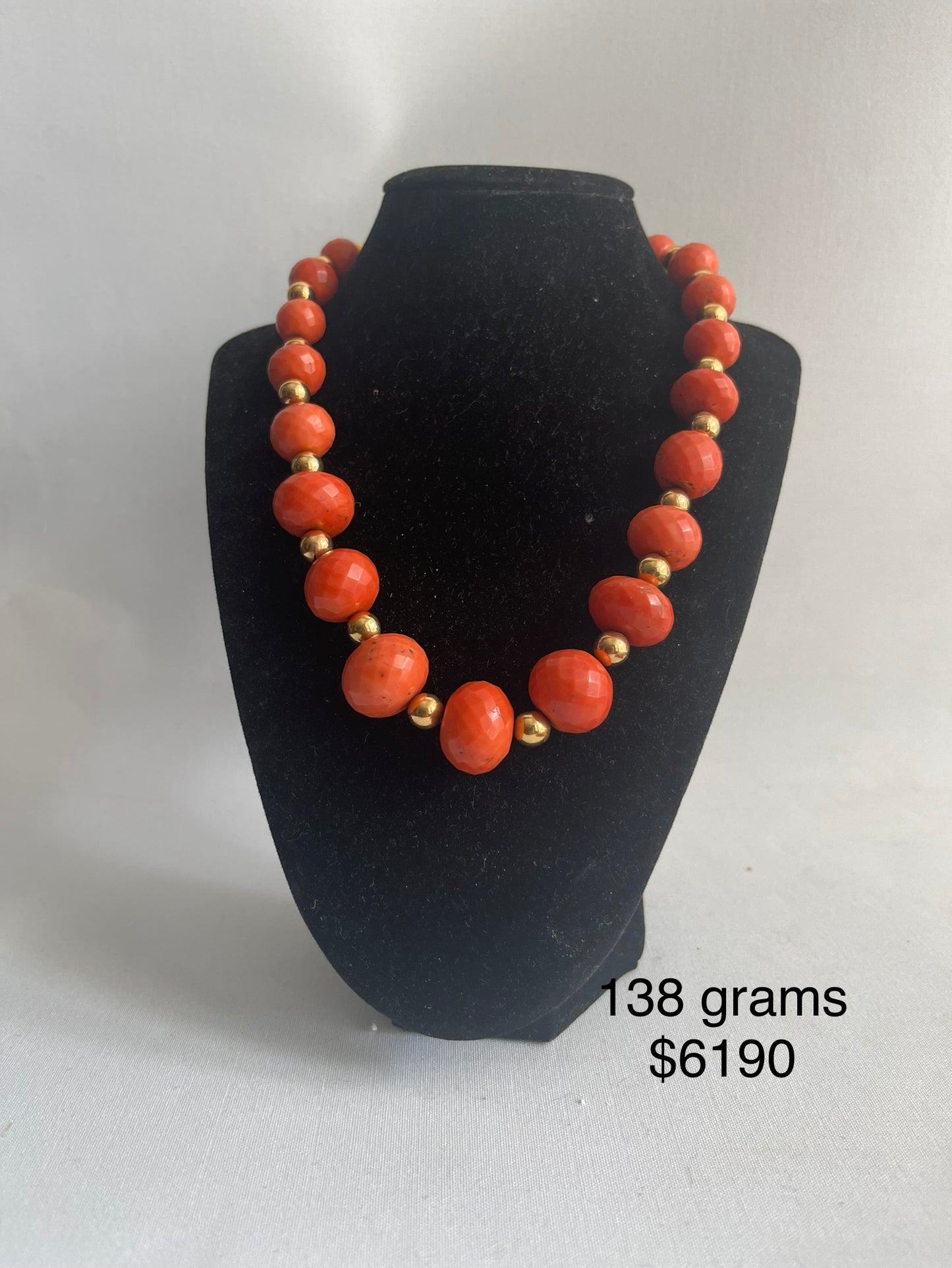 Antique coral beads necklace