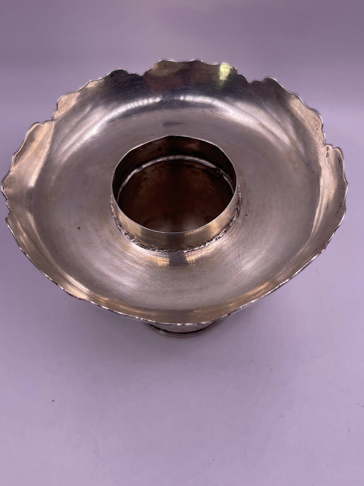Antique silver Tibetan cup stand