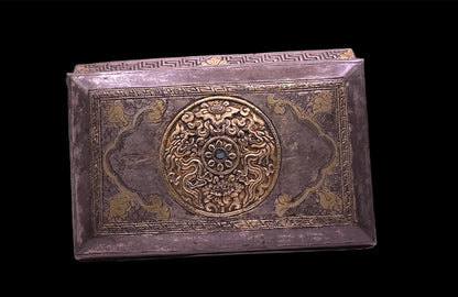 Antique silver and gilded silver Bhutanese betel nut box