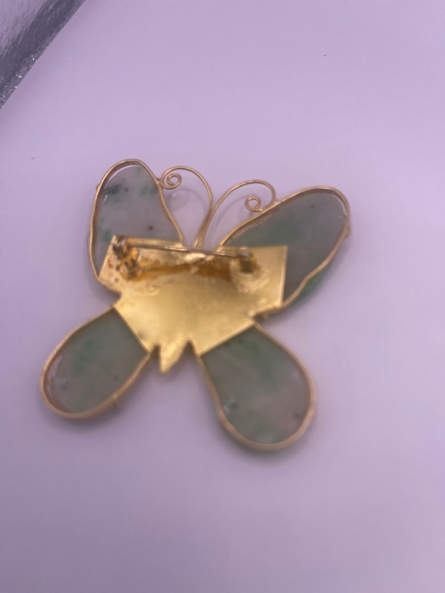 Golden jade butterfly pins