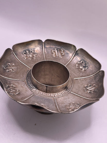 Antique silver Tibetan cup stand
