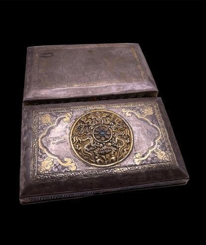 Antique silver and gilded silver Bhutanese betel nut box
