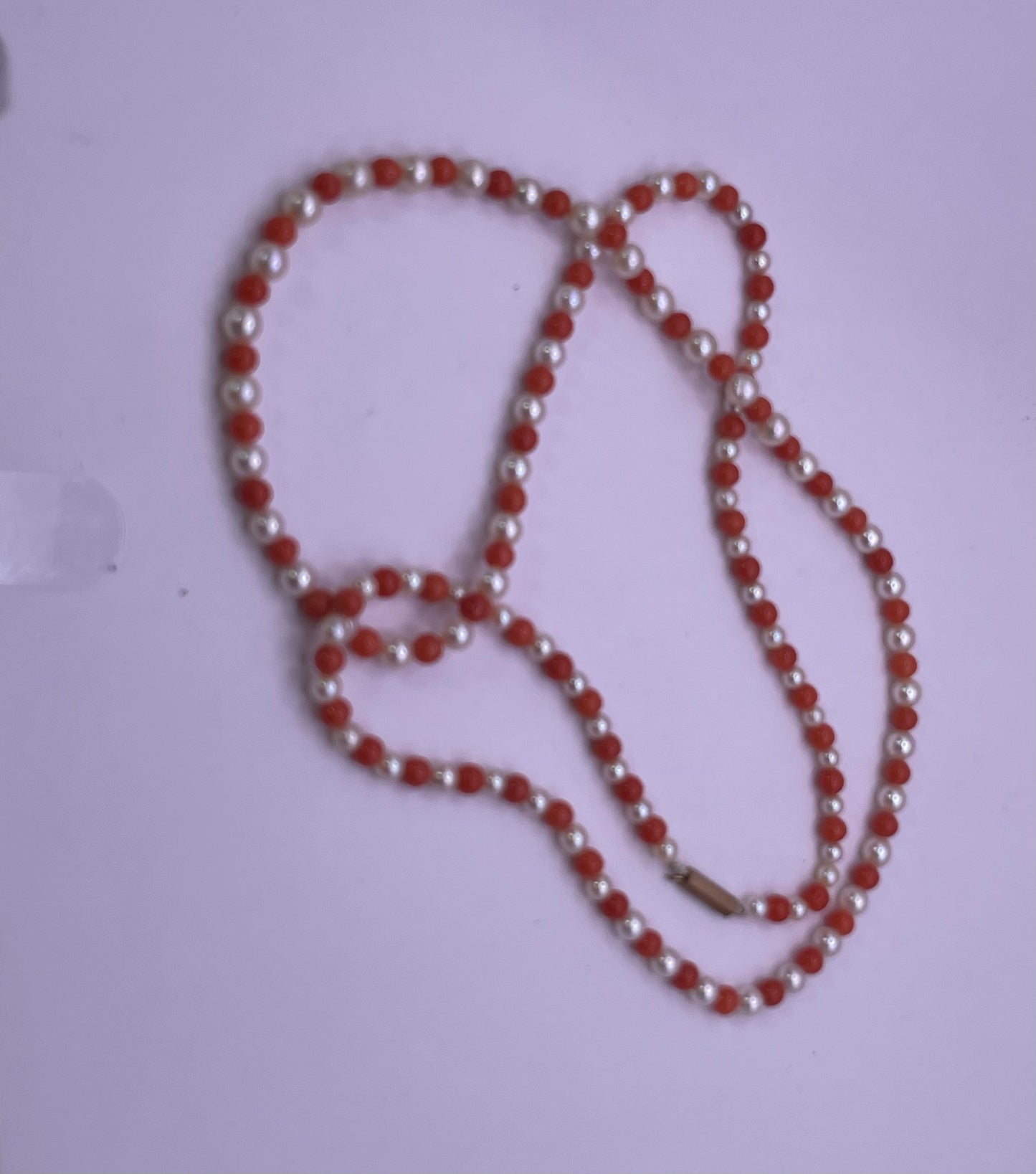 Coral and pearl necklace