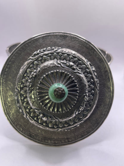 Antique silver Tibetan cup stand