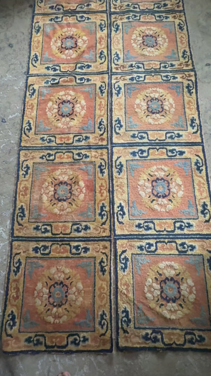 Antique five seater pair temple rug