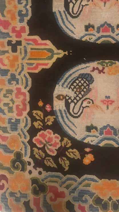 An antique early 20th c., Tibetan rug