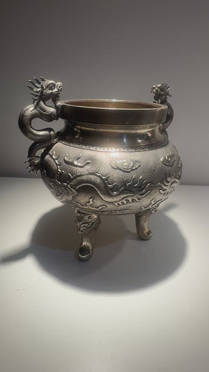 An antique silver censer