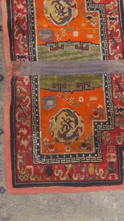 An antique Tibetan saddle rug