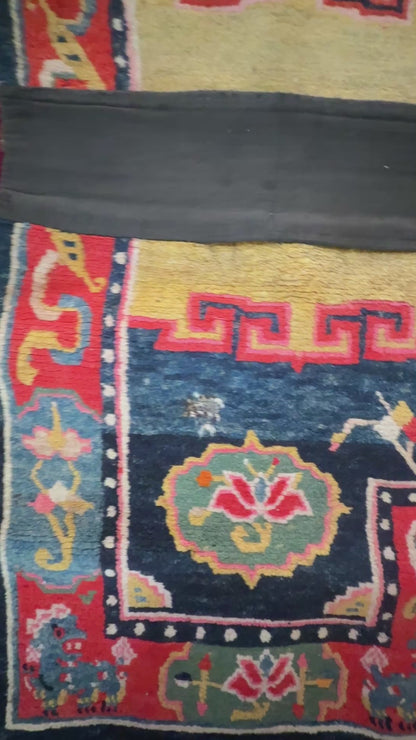 Antique Tibetan saddle rug
