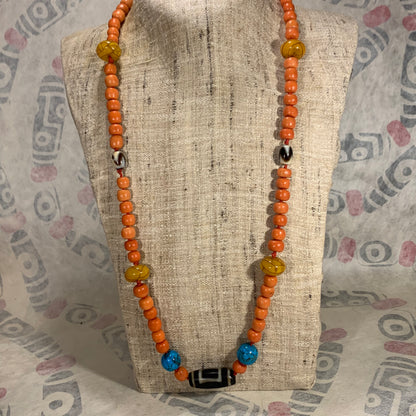 Necklace with vintage beads