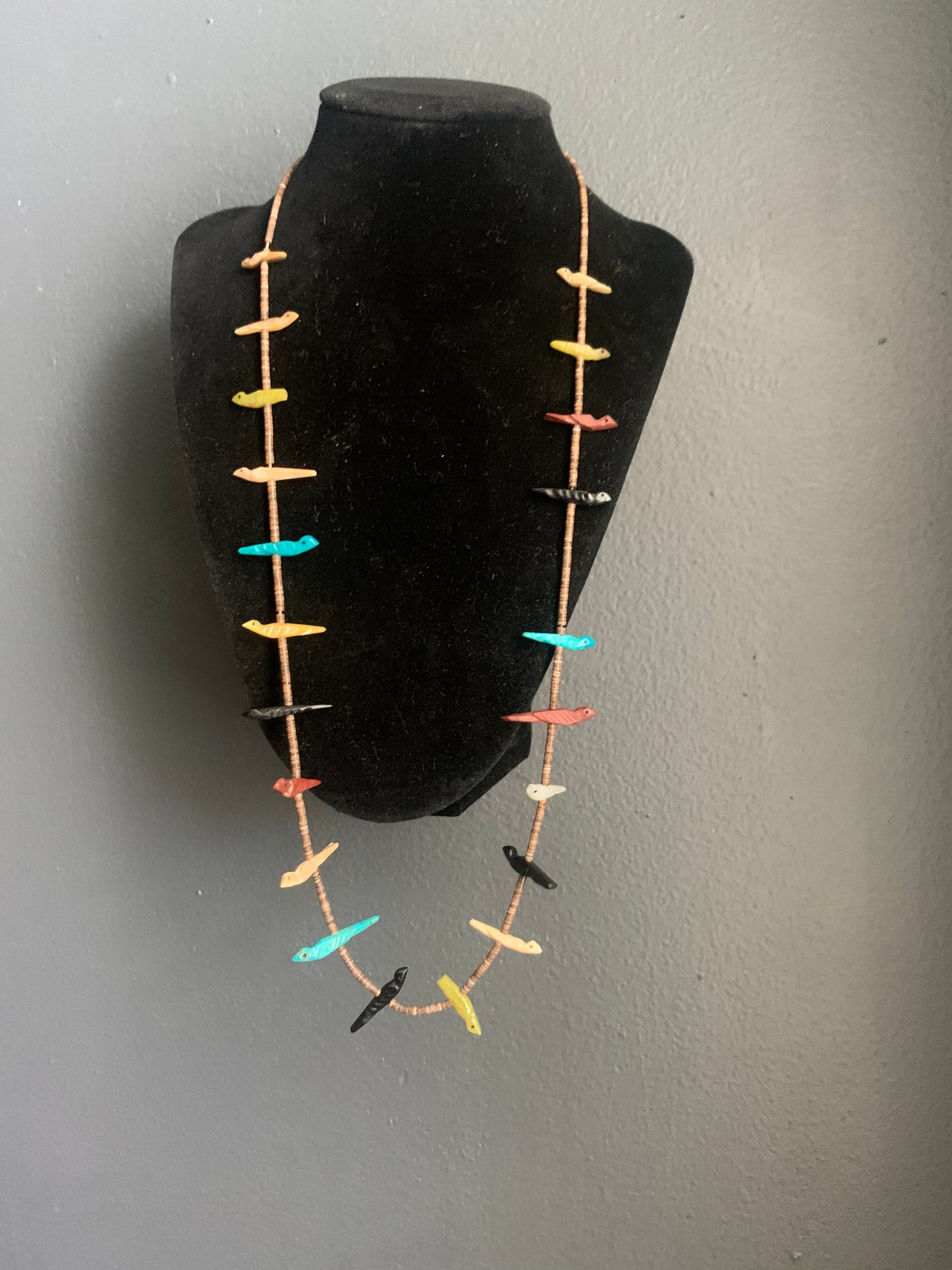 A heishi bead necklace