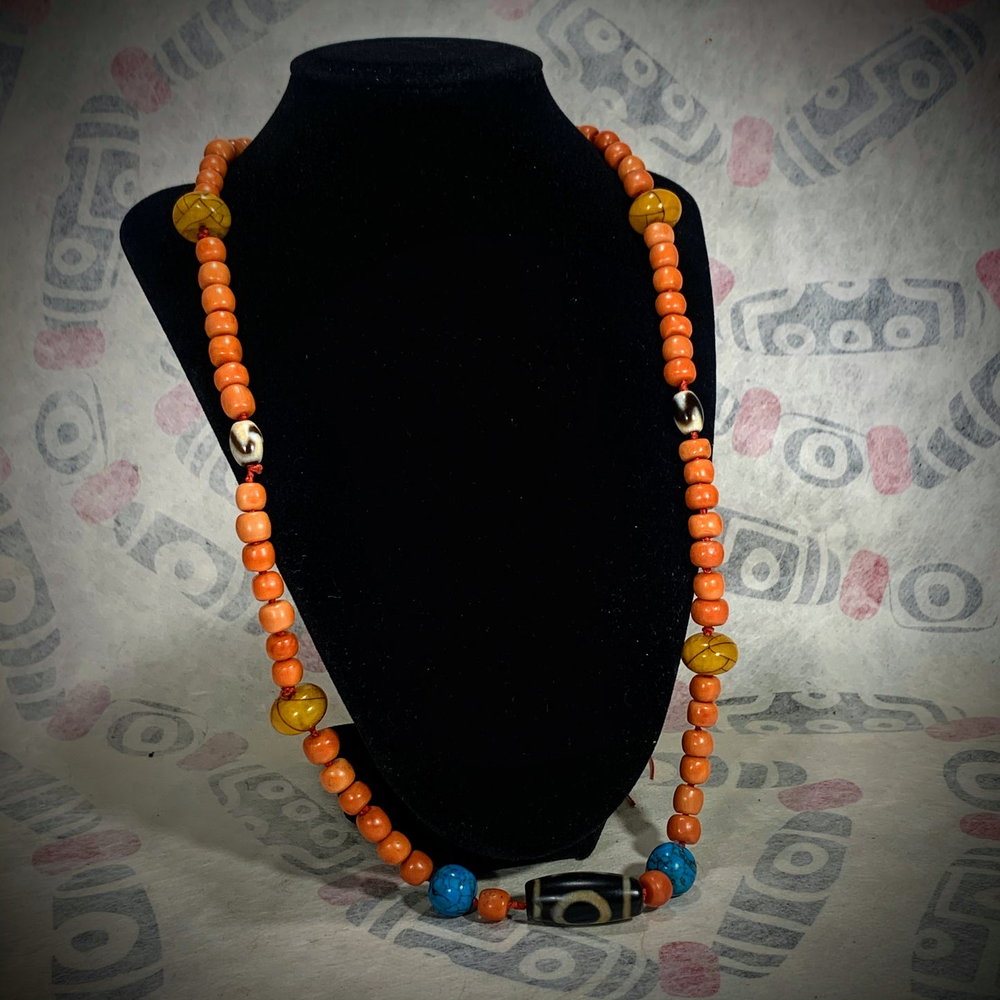 Necklace with vintage beads