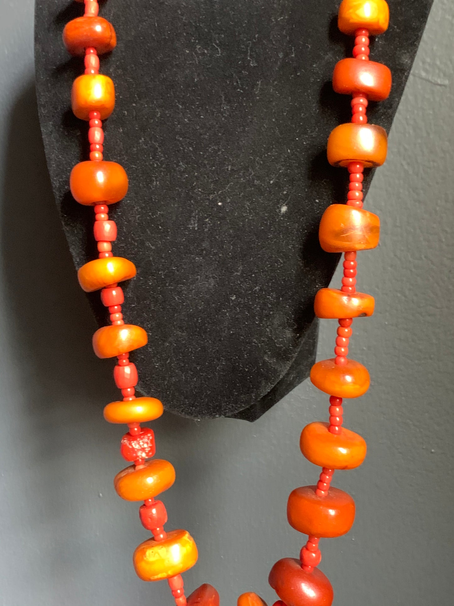 Amber and coral necklace