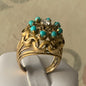 Turquoise and gold ring