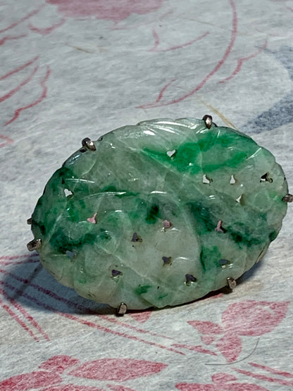 Antique jade brooch