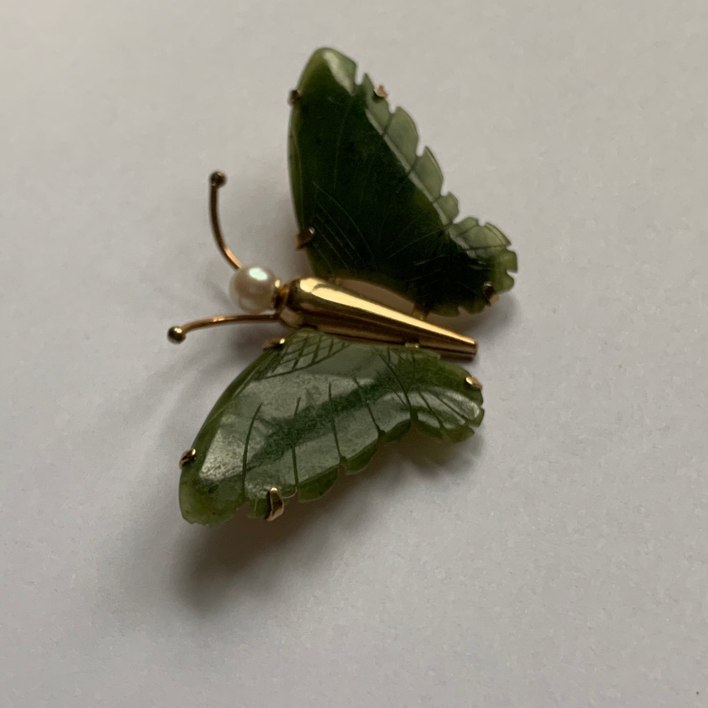 Vintage jade brooch