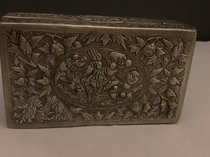 A silver repousse box