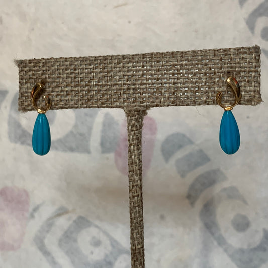 A pair of turquoise earrings