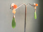 A jade ear ring and necklace set