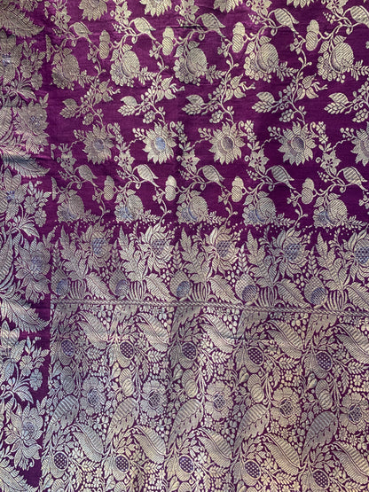 An Aubergene Benarasi saree