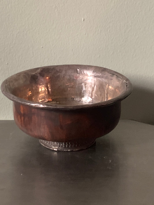 Tibetan wooden cup with silver details