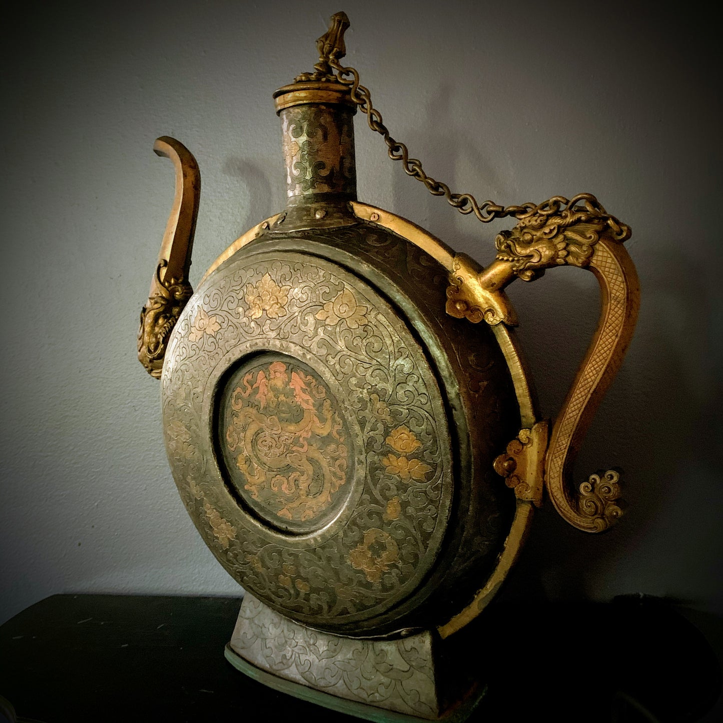 An antique Tibetan beer pitcher