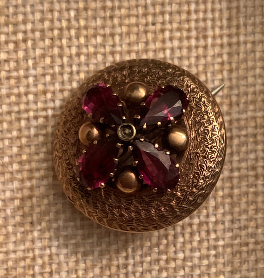 Vintage garnet brooch