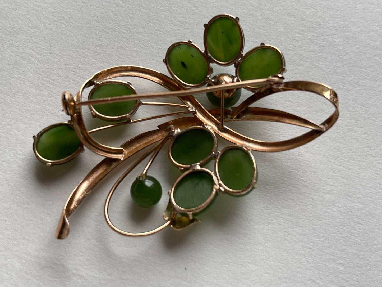 Vintage jade brooch