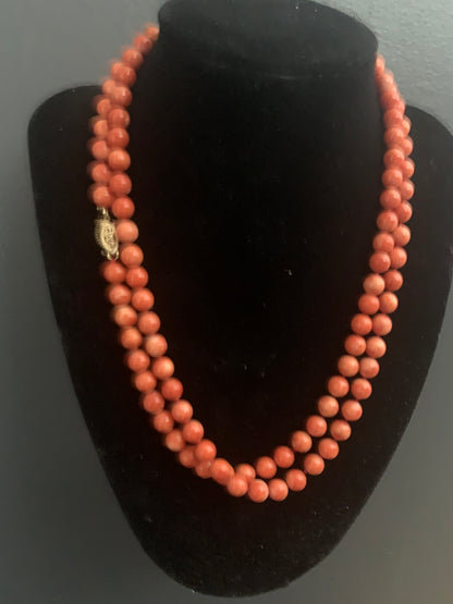 A coral necklace