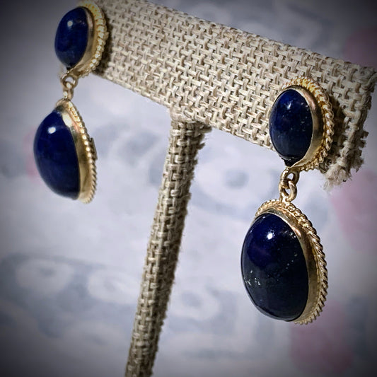 Lapis lazuli gold earrings