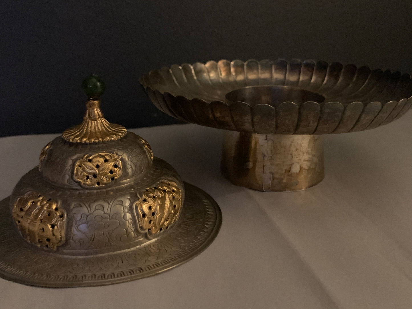 Tibetan silver cup stand