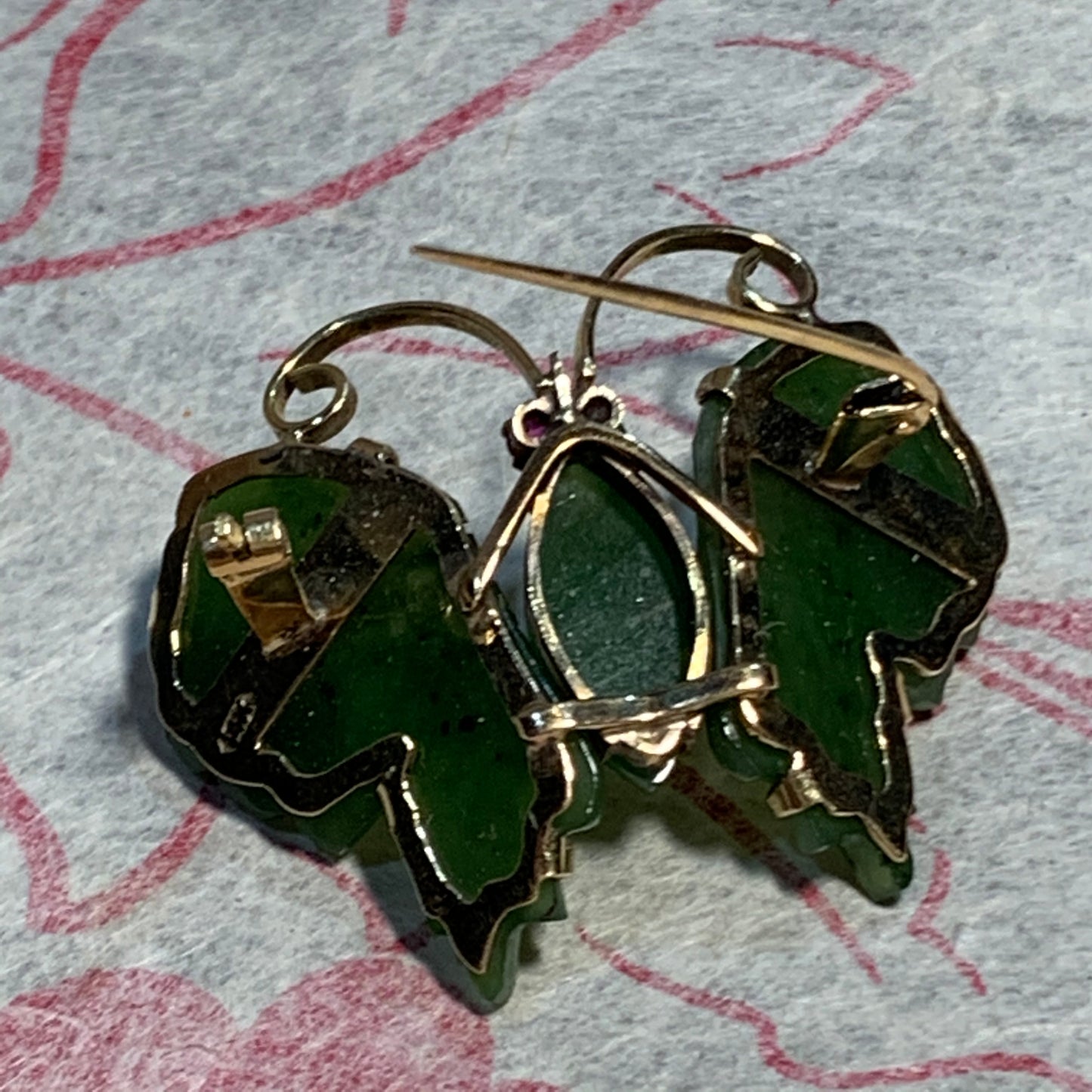 Jade nephrite brooch