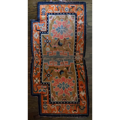 Antique Tibetan saddle rug