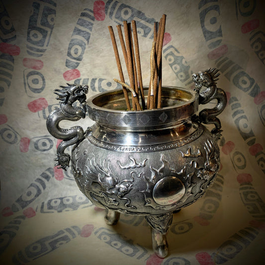 An antique silver censer