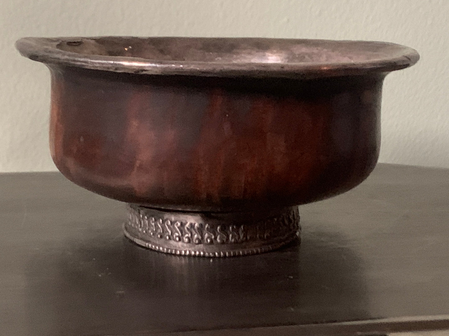 Tibetan wooden cup with silver details