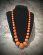 A coral bead necklace