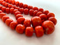Antique double stranded faceted coral bead necklace