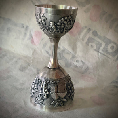 An antique Indian silver jigger