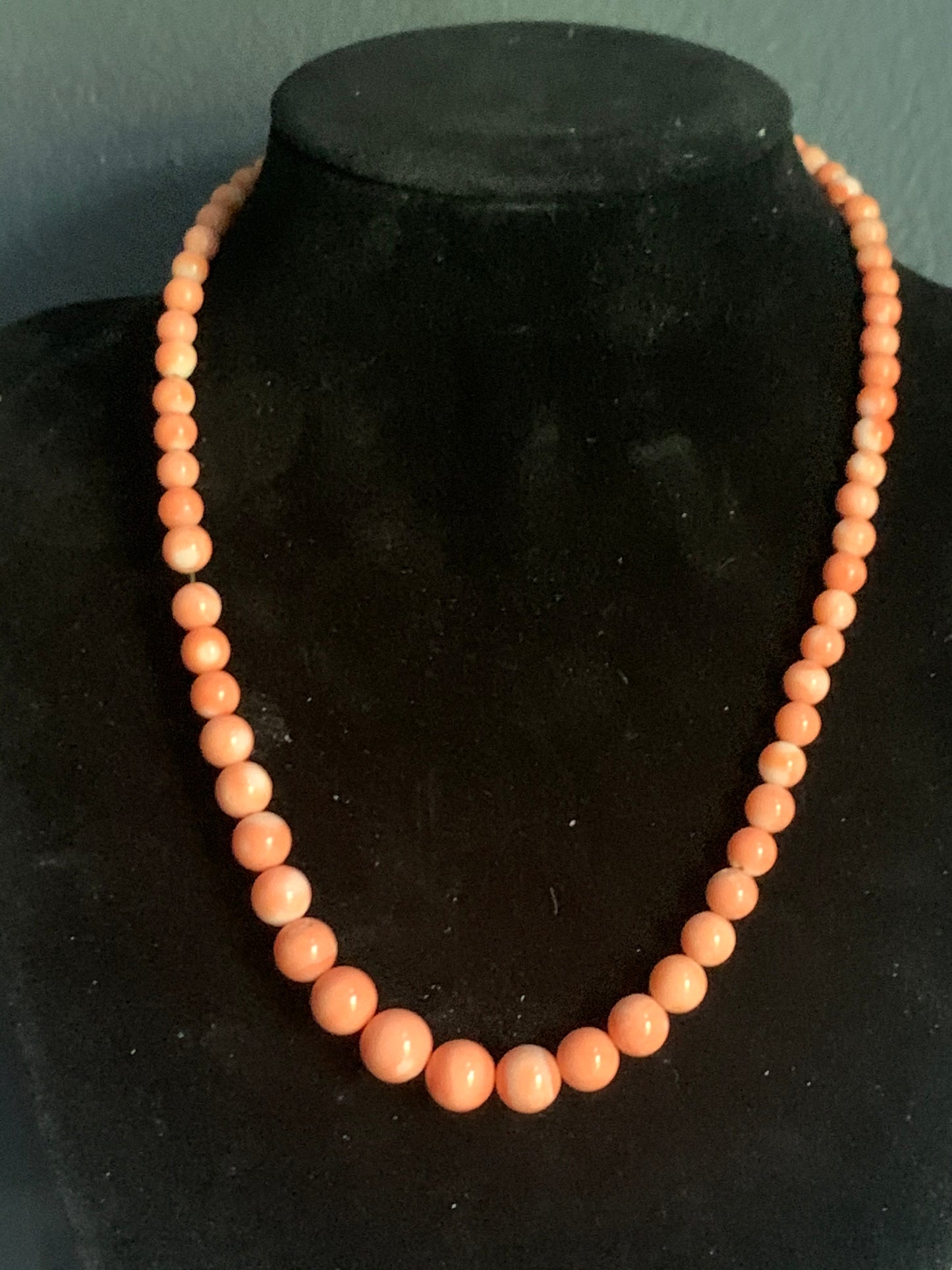 Angel skin coral necklace