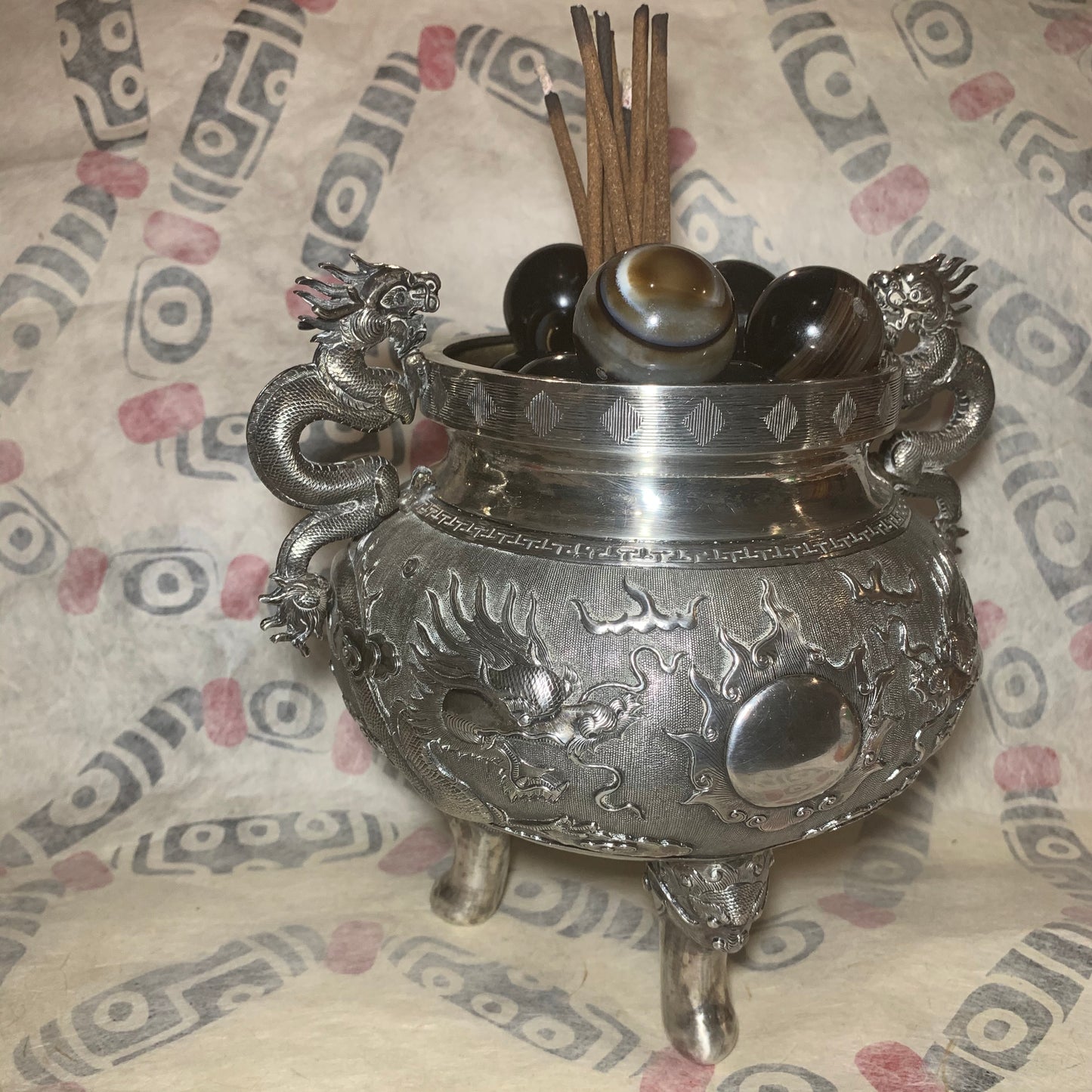 An antique silver censer