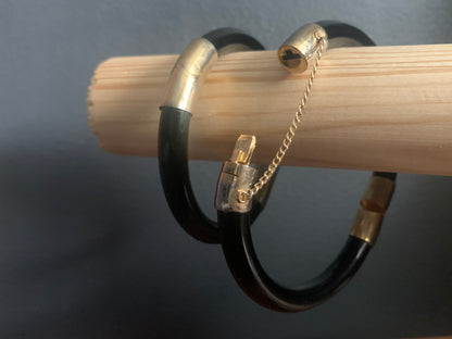 Black jade glass bangles