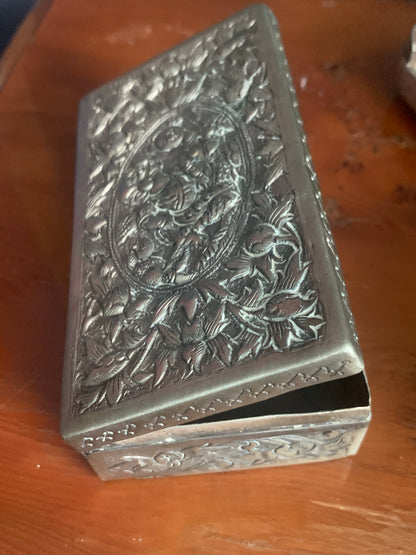 A silver repousse box