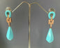 Turquoise gilt silver ear rings