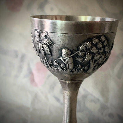 An antique Indian silver jigger