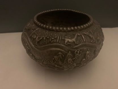 A silver bowl