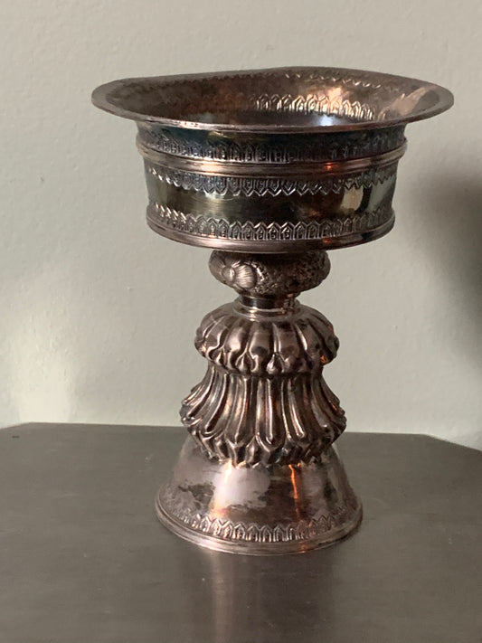 Silver butter lamp