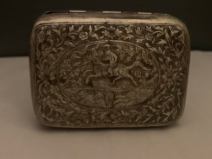 A silver repousse box
